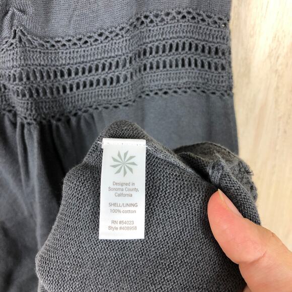 Athleta Asphalt Racerback Shiloh Crochet Knit Knee Length Casual Dress - Small - Picture 10 of 11